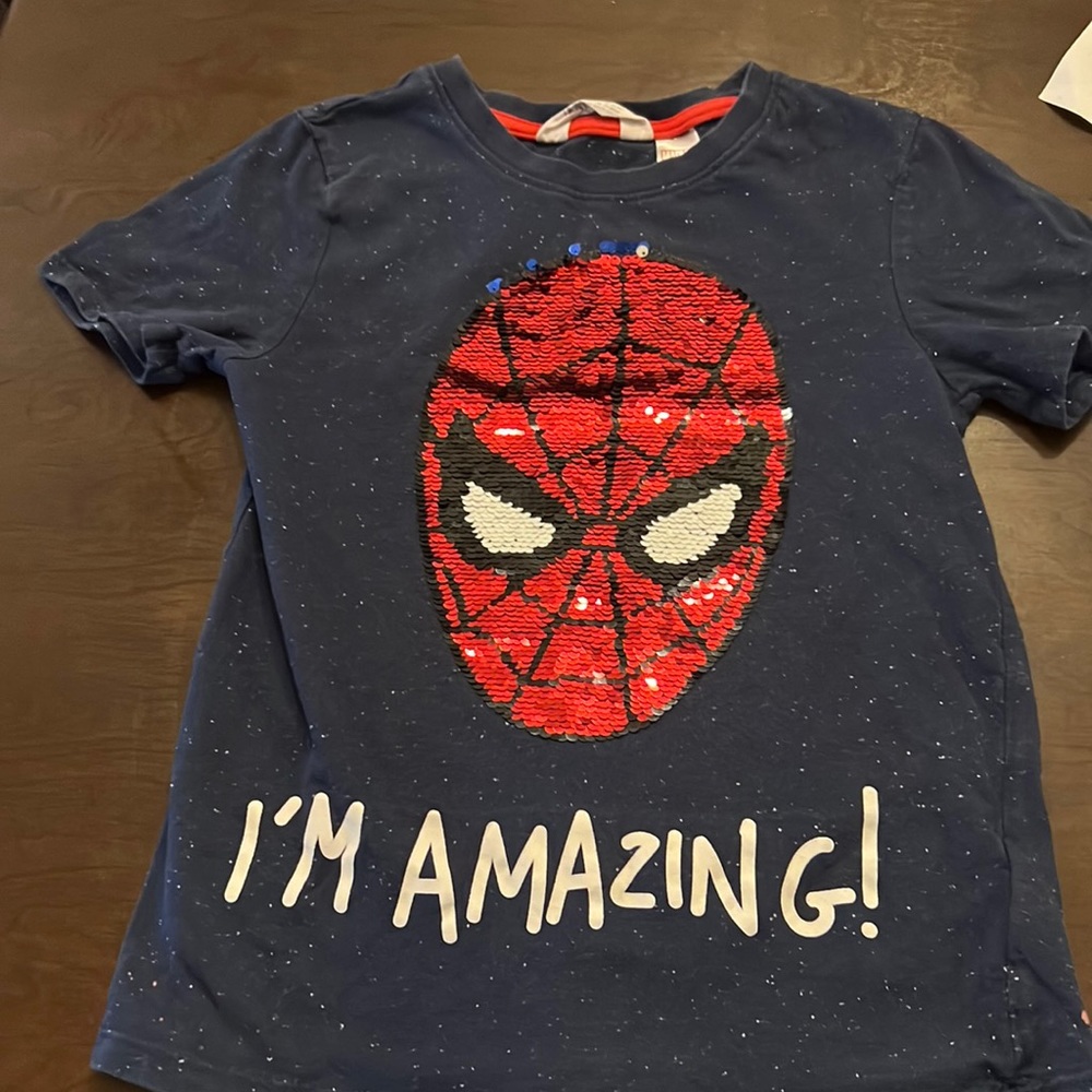H&M color changing Spider-Man sequin tee